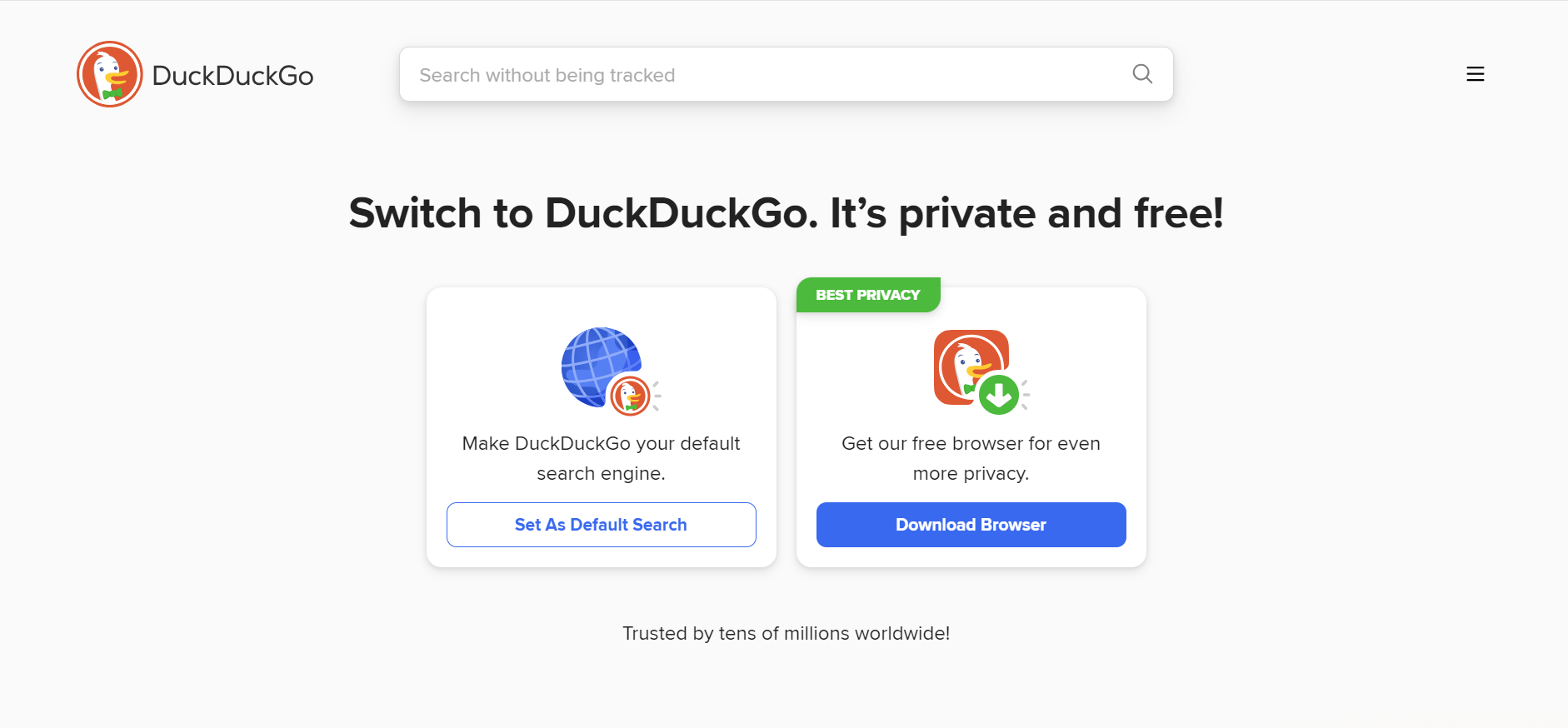 Trang chủ Duckduckgo