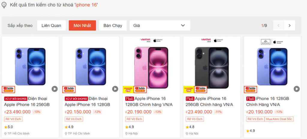 Giải thích dễ hiểu tính năng đẩy sản phẩm Shopee là gì 3 Loc san pham moi nhat